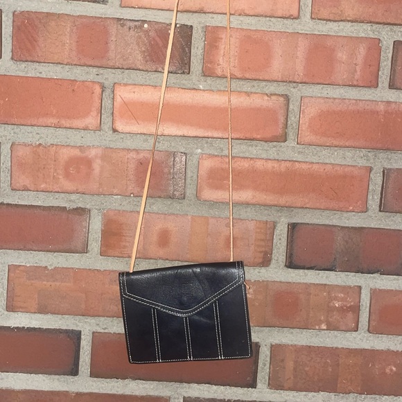 Sandalwood cowhide crossbody small black brown 5” like new - Picture 1 of 8